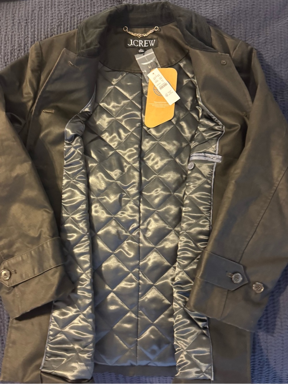 J. Crew Black Grey Coated Barn Jacket Button Front - Picture 11 of 12